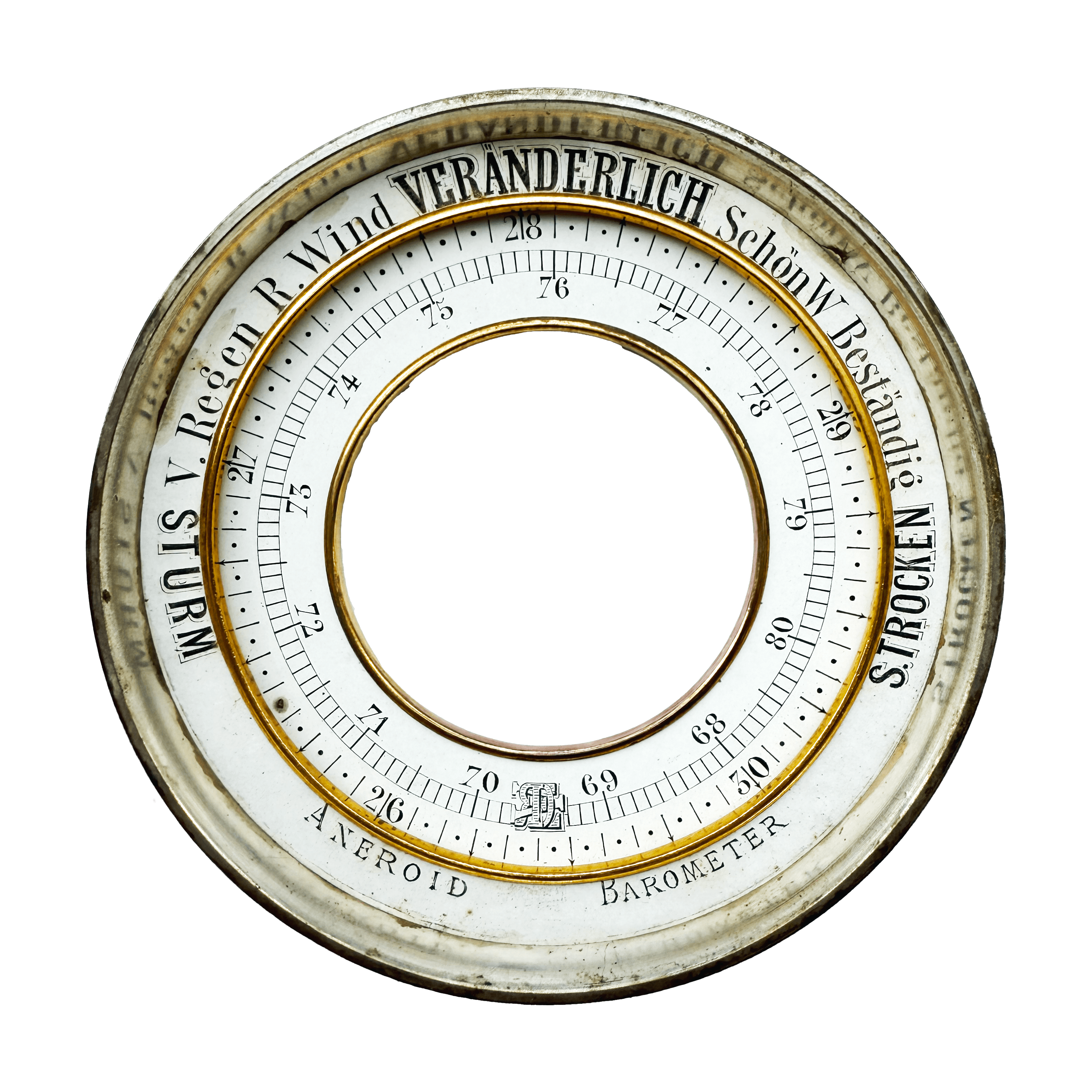 Rack and pinion desk barometer